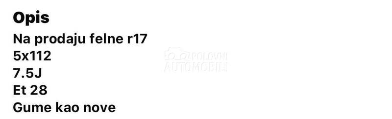 Aluminijumske felne  17" 5 x 112