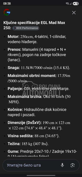 EGL MadMax250 nije deči