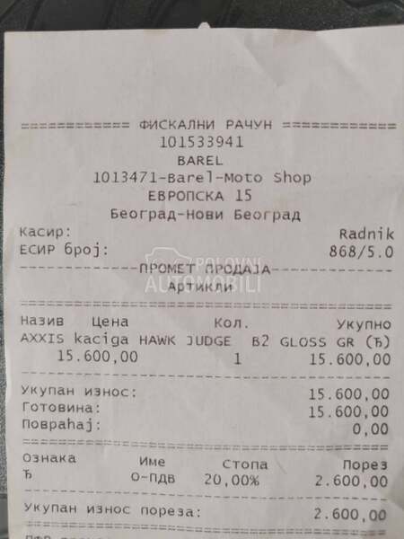 Axxis hawk full face kaciga