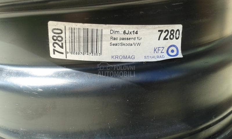 Čelične felne Vw,Skoda,Seat 14" 5 x 100